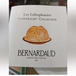 Bernardaud Limoges Porcelain Lithophane BERLIN  Candleholder Votive Boxed